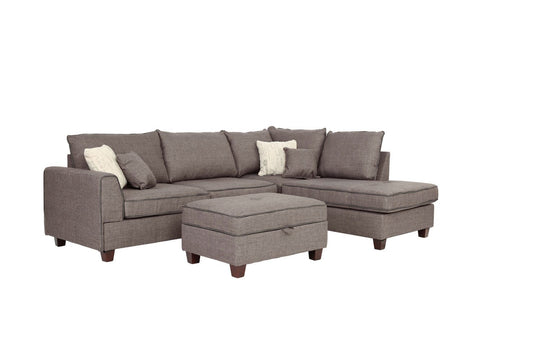 Poundex F6544 Sectional Mocha