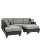 Poundex F6858 Sectional Linen Like Gray or Chocolate