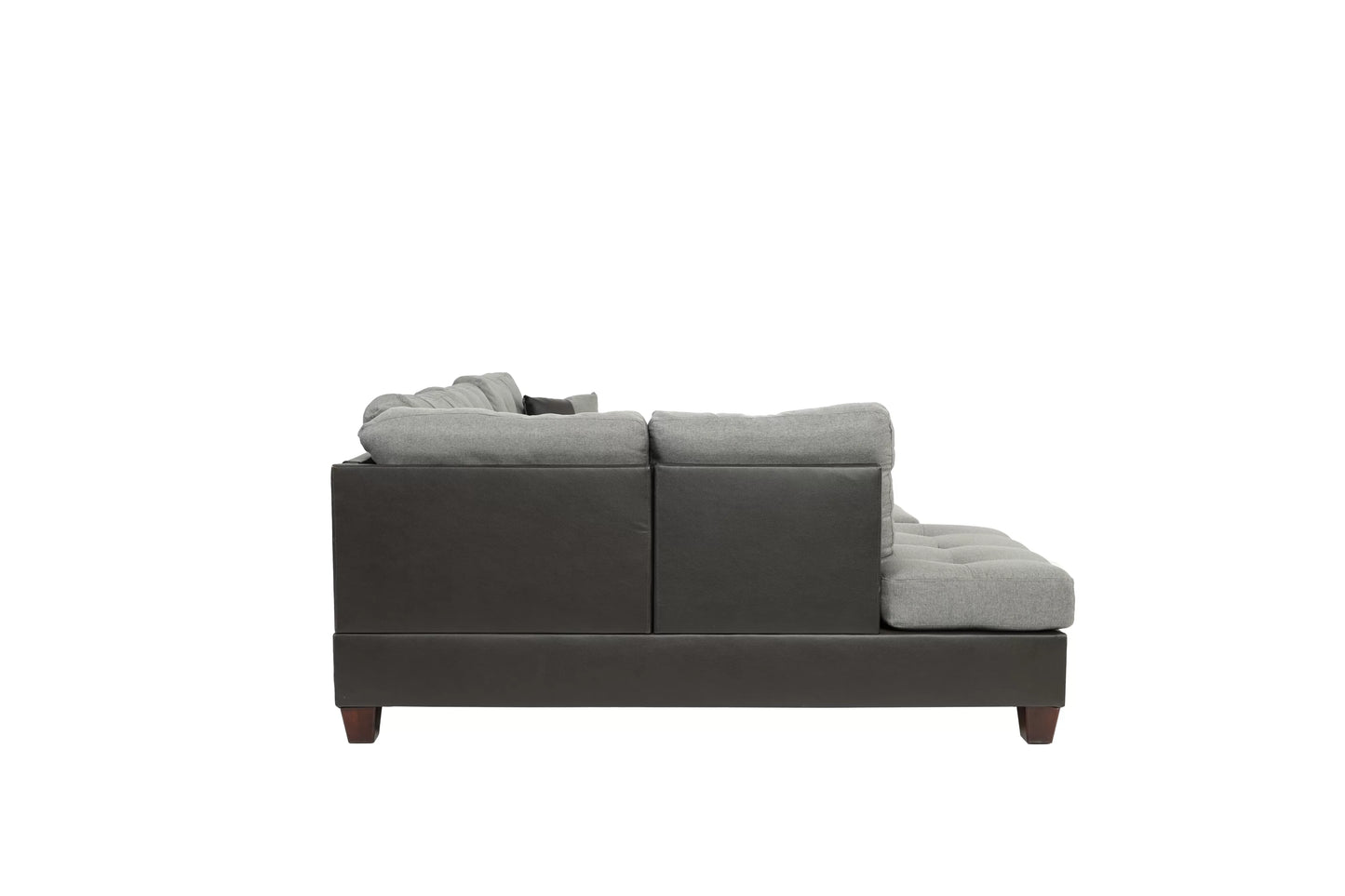 Poundex F6858 Sectional Linen Like Gray or Chocolate