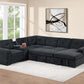 F7127 Black 4 Pc Convertible Sectional