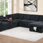 F7127 Black 4 Pc Convertible Sectional