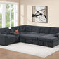 F7128 Dark Gray 4 Pc Chenille Sectional