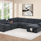 F7128 Dark Gray 4 Pc Chenille Sectional