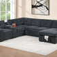 F7128 Dark Gray 4 Pc Chenille Sectional