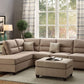 Andrew F7614 Sectional by Poundex - Sand Microfiber