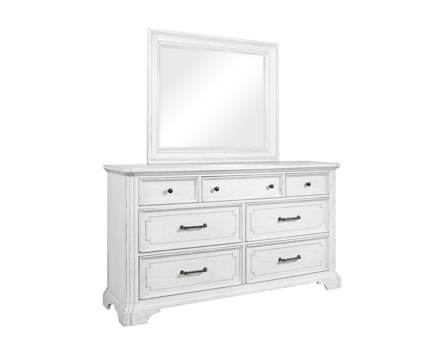 Clara 4 Pc Distressed White Finish Bedroom Set