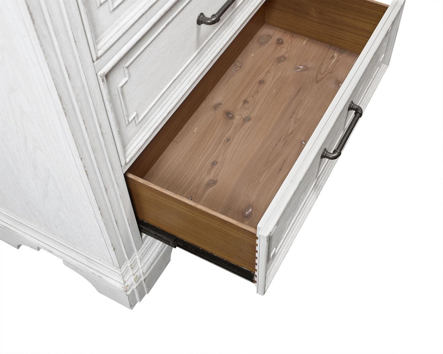 Clara 4 Pc Distressed White Finish Bedroom Set