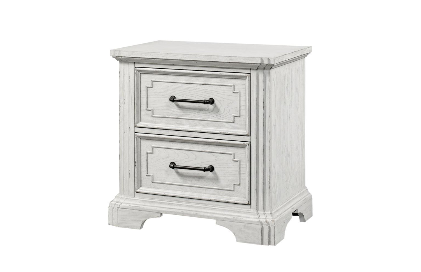 Clara 4 Pc Distressed White Finish Bedroom Set
