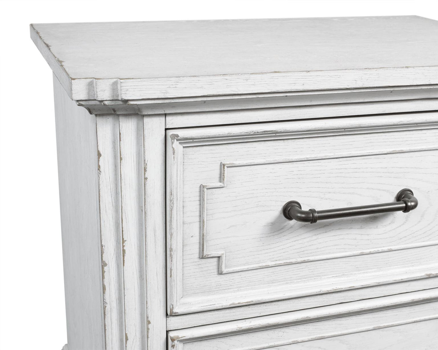 Clara 4 Pc Distressed White Finish Bedroom Set