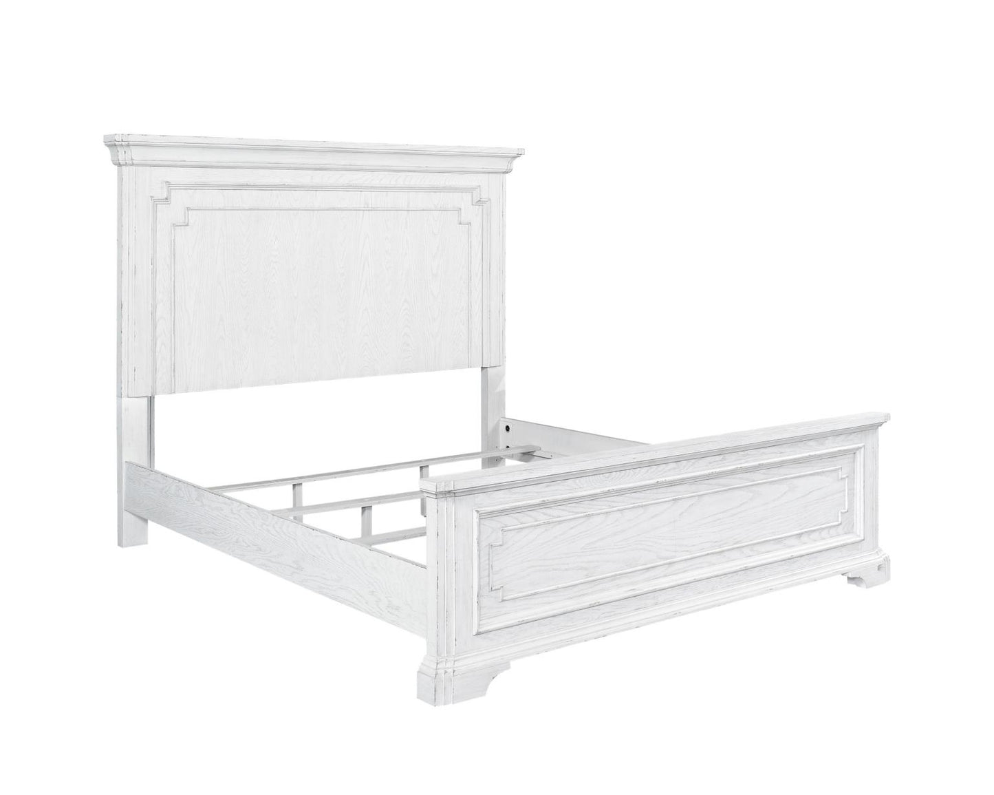 Clara 4 Pc Distressed White Finish Bedroom Set