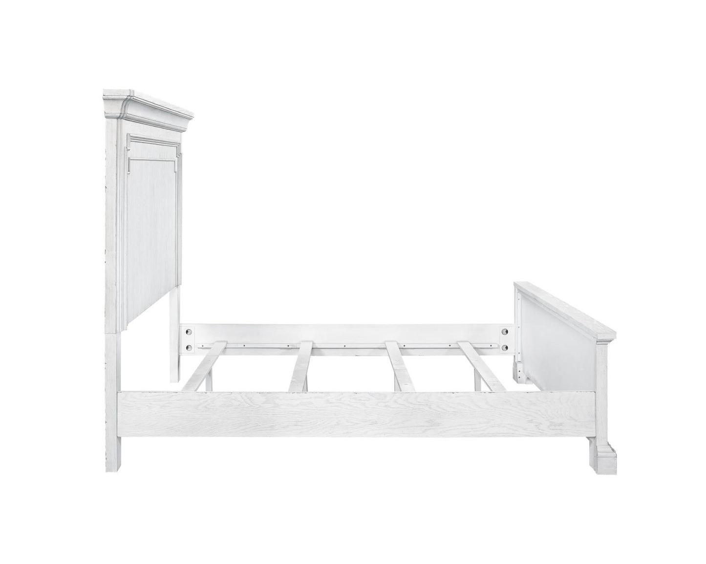 Clara 4 Pc Distressed White Finish Bedroom Set
