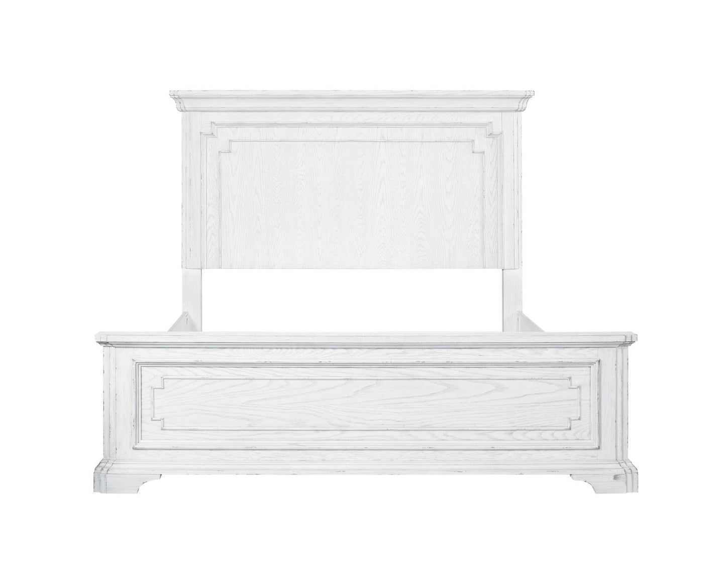 Clara 4 Pc Distressed White Finish Bedroom Set