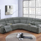 Poundex F8127 Smoke 3 Pc Motion Sectional