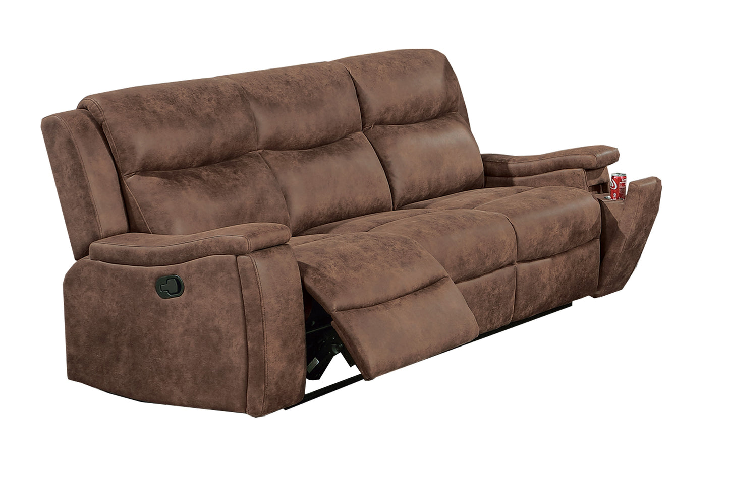Poundex F8153 Walnut Motion Sofa & Love