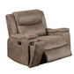F8154 Walnut Leather Like Recliner