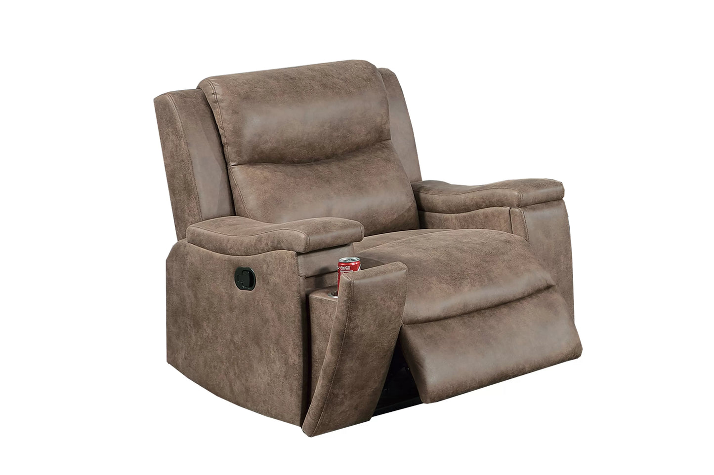 F8154 Walnut Leather Like Recliner