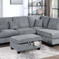 F8301 Corduroy 3 Pc Sectional Fog
