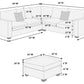 Poundex F8302 Corduroy 4 Pc Sectional