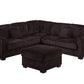 Poundex F8354 Coffee Jumbo Corduroy Sectional