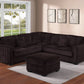 Poundex F8354 Coffee Jumbo Corduroy Sectional