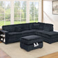 F8377 Reversible 3 Pc Sectional Storage Ottoman