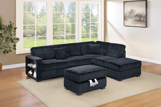 F8377 Reversible 3 Pc Sectional Storage Ottoman