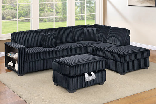 F8377 Reversible 3 Pc Sectional Storage Ottoman