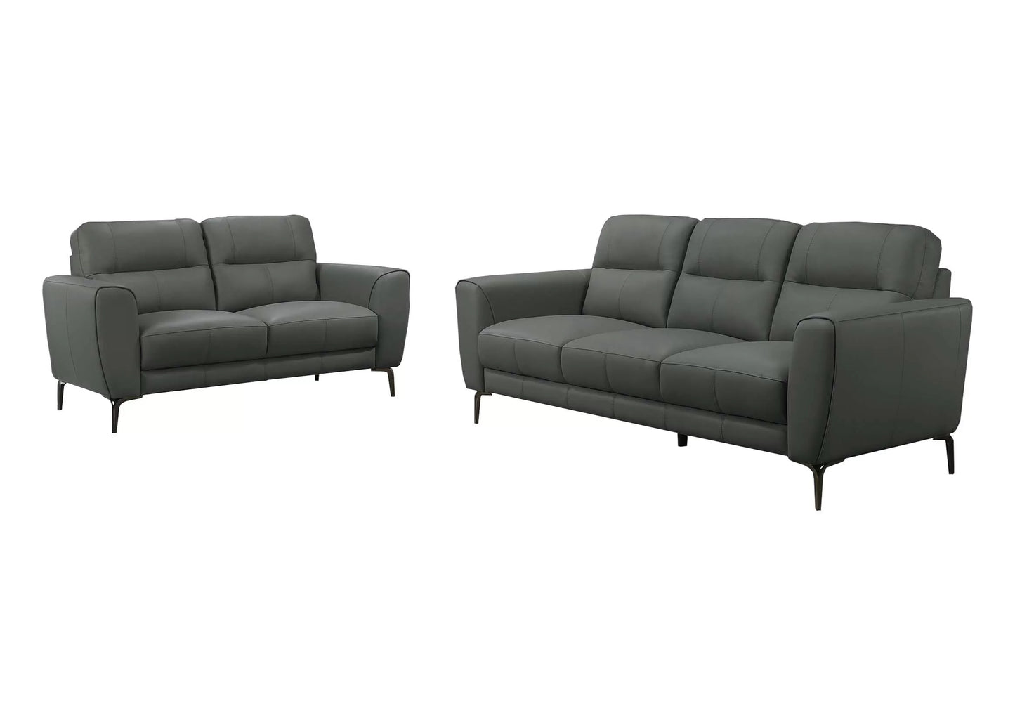 Poundex F8419 Antracite Gray Sofa & Loveseat