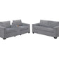 Poundex F8460 Light Gray Sofa Set