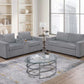 Poundex F8460 Light Gray Sofa Set