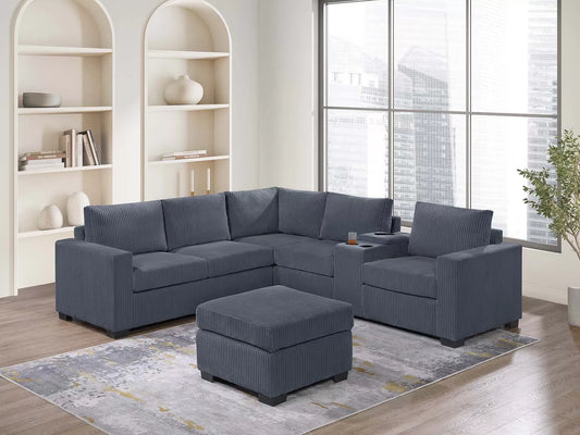 F8457 Reversible 4 Pc Sectional w/Ottoman