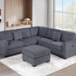 F8489 Corduroy 4 Pc Sectional - 4 Colors