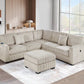 F8489 Corduroy 4 Pc Sectional - 4 Colors