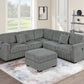 F8489 Corduroy 4 Pc Sectional - 4 Colors