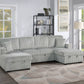 F8578 3 Pc Convertible Sectional - 4 Colors