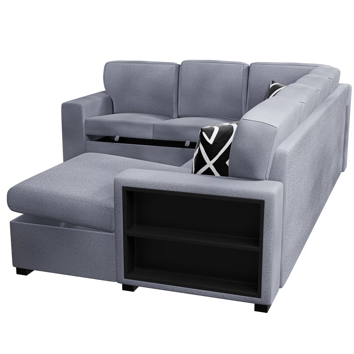 F8561 Boucle 4 Pc Convertible Sectional