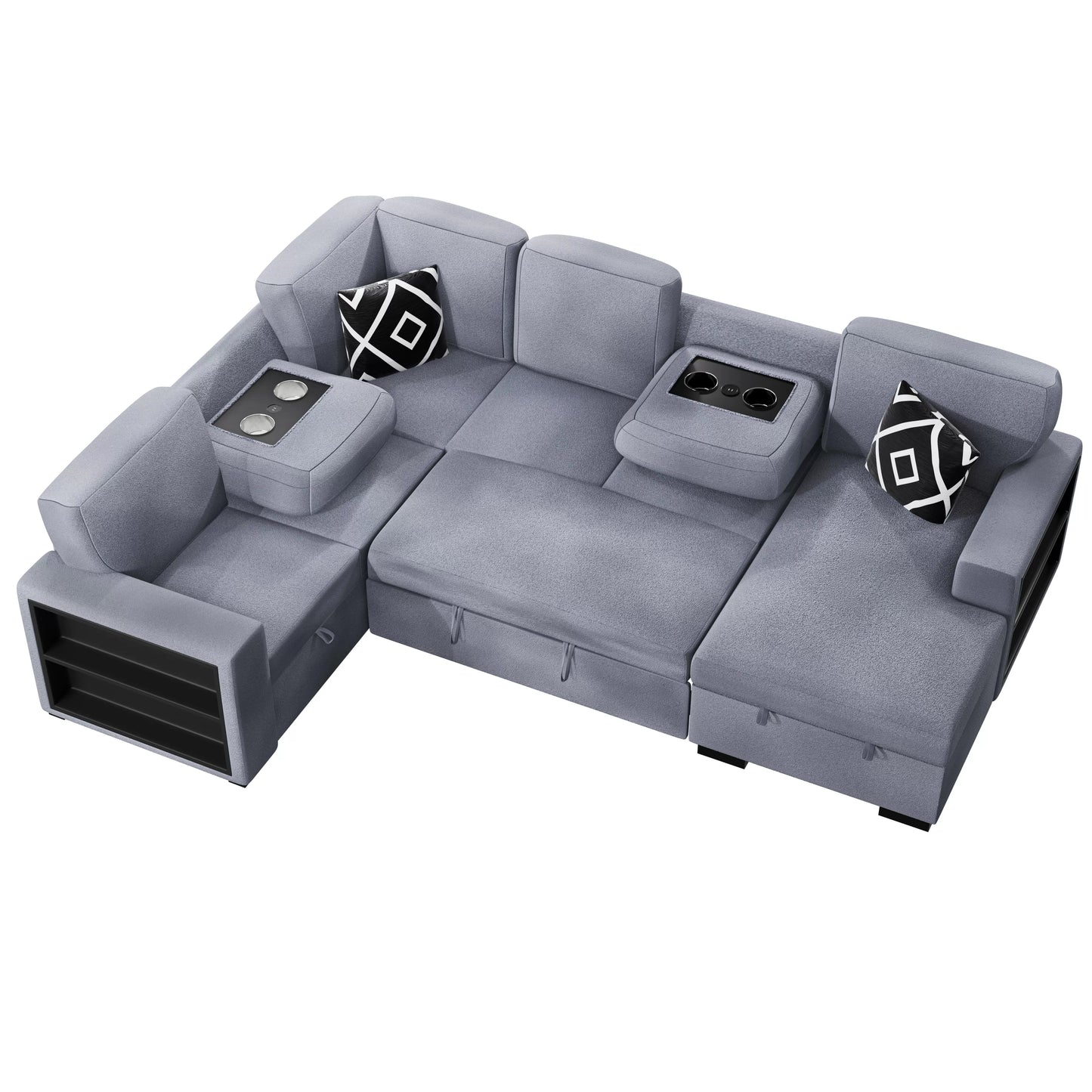 F8561 Boucle 4 Pc Convertible Sectional