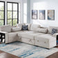 F8562 Boucle 4 Pc Beige Sectional
