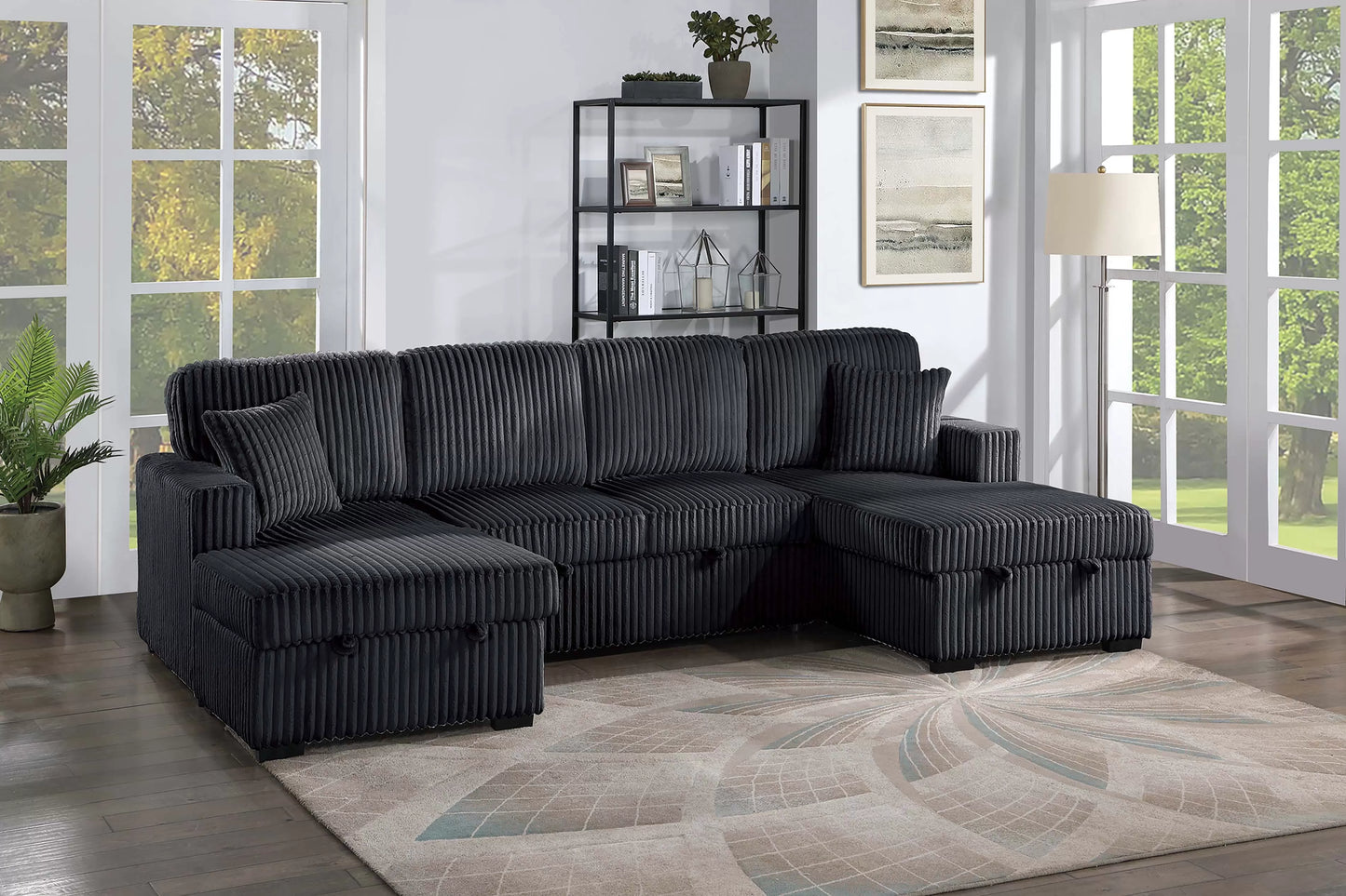 F8578 3 Pc Convertible Sectional - 4 Colors