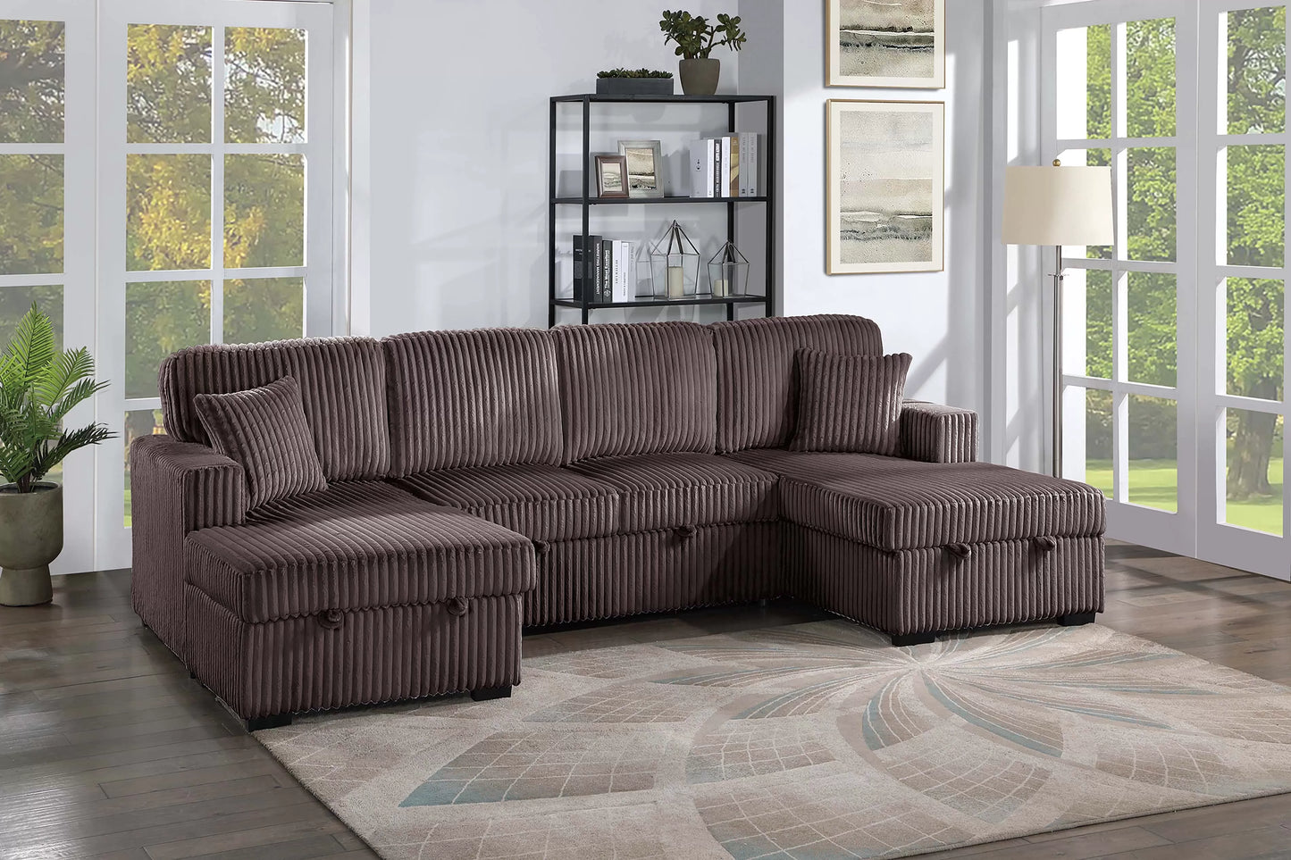 F8578 3 Pc Convertible Sectional - 4 Colors