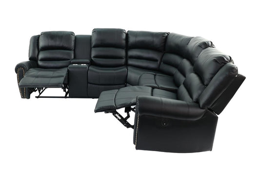 F86612 Amarillo Power Sectional by Poundex - Black or Brown