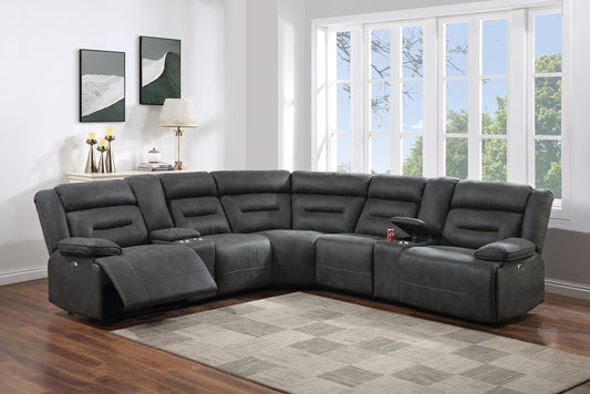 F86631 Power Reclining Sectional by Poundex