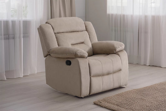 F8797 Beige Velvet Recliner