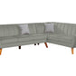 Monty F8872 Velvet Upholstered Sectional - 3 Colors