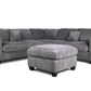 F8890 Poundex 4 Pc Sectional Fog Corduroy
