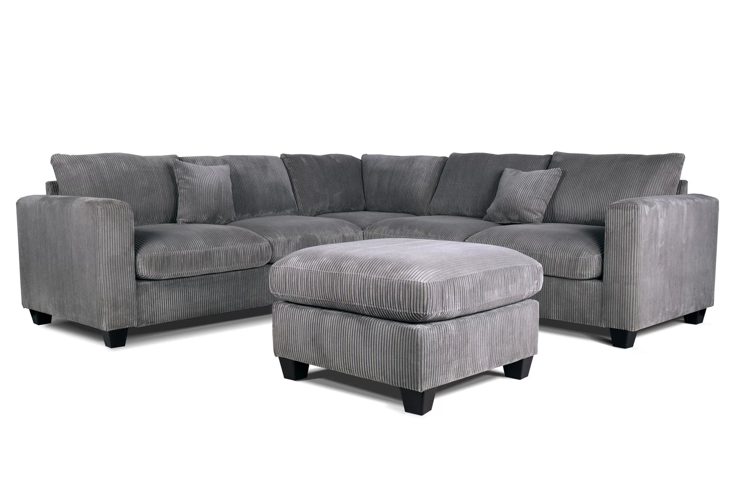 F8890 Poundex 4 Pc Sectional Fog Corduroy