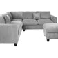 F8890 Poundex 4 Pc Sectional Fog Corduroy