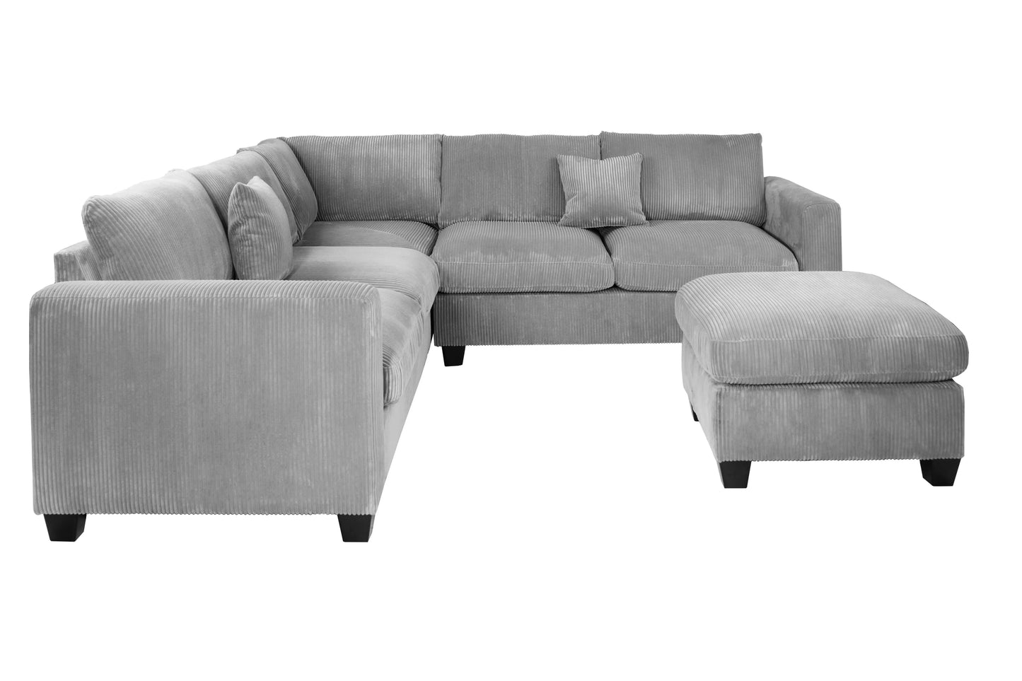 F8890 Poundex 4 Pc Sectional Fog Corduroy