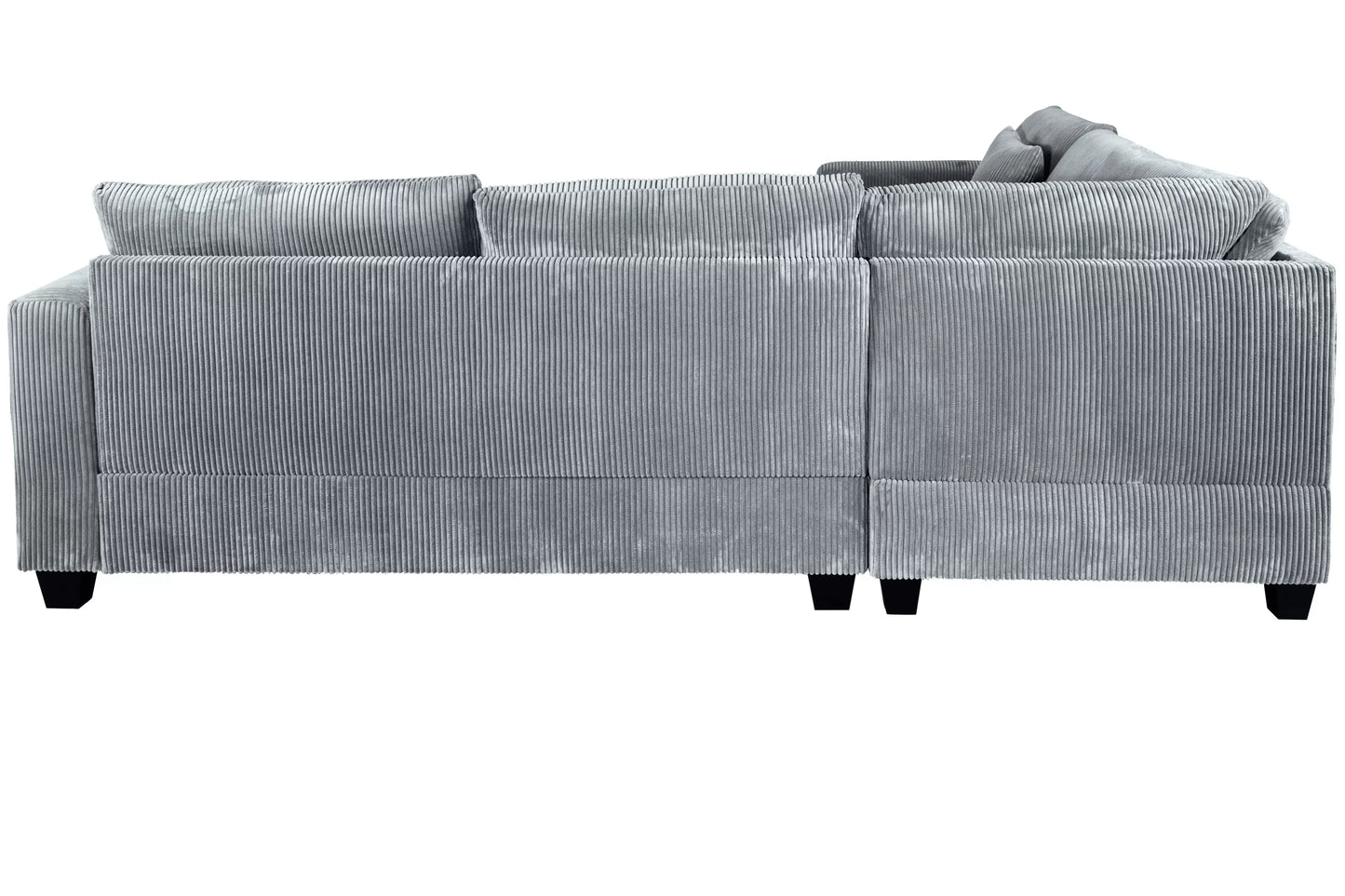 F8890 Poundex 4 Pc Sectional Fog Corduroy