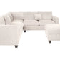F8891 Poundex 4 Pc Sectional Ivory Corduroy